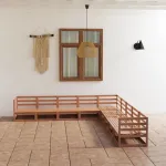 Set mobilier de grădină, 9 piese, maro miere, lemn masiv de pin GartenMobel Dekor