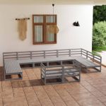 Set mobilier de grădină, 12 piese, lemn masiv de pin GartenMobel Dekor