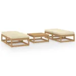 Set mobilier de grădină cu perne, 5 piese, lemn masiv de pin GartenMobel Dekor