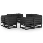 Set mobilier de grădină cu perne, 8 piese, lemn masiv de pin GartenMobel Dekor