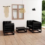 Set mobilier grădină cu perne, 5 piese, lemn masiv pin GartenMobel Dekor