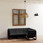 Set mobilier de grădină cu perne, 4 piese, lemn masiv de pin GartenMobel Dekor
