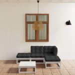 Set mobilier de grădină cu perne, 5 piese, lemn masiv de pin GartenMobel Dekor
