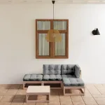 Set mobilier de grădină cu perne, 5 piese, lemn masiv de pin GartenMobel Dekor