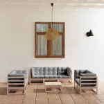 Set mobilier de grădină cu perne, 8 piese, lemn masiv de pin GartenMobel Dekor