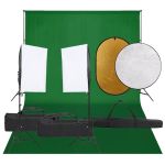 Kit studio foto cu set de lumini, fundal și reflector GartenMobel Dekor