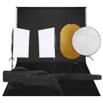 Kit studio foto cu set de lumini, fundal și reflector GartenMobel Dekor