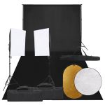 Kit studio foto cu set de lumini, fundal și reflector GartenMobel Dekor