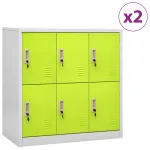 Dulapuri vestiar 2 buc. gri deschis și verde 90x45x92,5 cm oțel GartenMobel Dekor