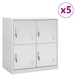 Dulapuri vestiar 5 buc. gri deschis 90x45x92,5 cm oțel GartenMobel Dekor