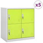 Dulapuri vestiar 5 buc. gri deschis/verde 90x45x92,5 cm oțel GartenMobel Dekor