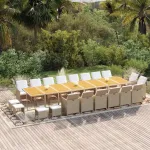 Set mobilier de grădină cu perne, 21 piese, bej, poliratan GartenMobel Dekor