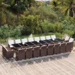 Set mobilier de grădină cu perne, 21 piese, maro, poliratan GartenMobel Dekor