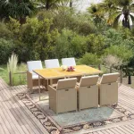Set mobilier pentru grădină cu perne, 7 piese, bej, poliratan GartenMobel Dekor