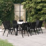 Set mobilier de grădină, 9 piese, negru GartenMobel Dekor