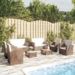 Set mobilier de grădină cu perne, 8 piese, maro, poliratan GartenMobel Dekor