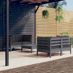 Set mobilier grădină cu perne antracit, 5 piese, lemn de pin GartenMobel Dekor