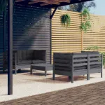 Set mobilier grădină cu perne antracit, 5 piese, lemn de pin GartenMobel Dekor