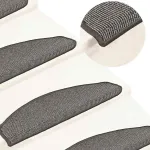 Covorașe pentru scări, 15 buc., 65x21x4 cm, gri, semirotunde, mari GartenMobel Dekor