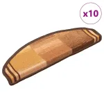 Covorașe pentru scări autoadezive, 10 buc., maro, 65x21x4 cm GartenMobel Dekor