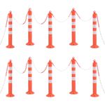 Bornă de control trafic cu lanţ, 10 buc., 75 cm, PE GartenMobel Dekor