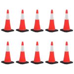 Conuri rutiere reflectorizante cu baze grele 10 buc. 75 cm GartenMobel Dekor