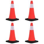 Conuri rutiere reflectorizante cu baze grele 4 buc. 50 cm GartenMobel Dekor