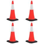 Conuri rutiere reflectorizante cu baze grele 4 buc. 75 cm GartenMobel Dekor