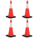 Conuri rutiere reflectorizante cu baze grele 4 buc. 75 cm GartenMobel Dekor