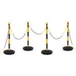 Set stâlp semnalizare trafic, cu lanț din plastic de 10 m GartenMobel Dekor