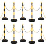 Set stâlp semnalizare trafic, cu lanț din plastic de 10 m GartenMobel Dekor