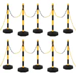 Set stâlp semnalizare trafic, cu lanț din plastic de 10 m GartenMobel Dekor