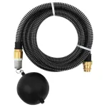 Furtun de aspirație cu racorduri din alamă, negru 1,1" 7 m, PVC GartenMobel Dekor