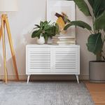 Uși dulap design lambriu 2 buc. alb 39,5x39,4 cm lemn masiv pin GartenMobel Dekor