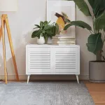 Uși dulap design lambriu 2 buc. alb 39,5x39,4 cm lemn masiv pin GartenMobel Dekor