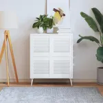 Uși dulap design lambriu 4 buc. alb 39,5x39,4 cm lemn masiv pin GartenMobel Dekor