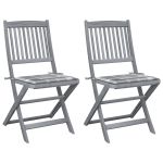 Scaune pliabile de exterior cu perne, 2 buc., lemn masiv acacia GartenMobel Dekor