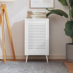 Ușă de dulap design lambriu, alb, 61,5x39,4 cm, lemn masiv pin GartenMobel Dekor