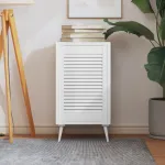 Ușă de dulap design lambriu, alb, 61,5x39,4 cm, lemn masiv pin GartenMobel Dekor