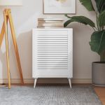 Ușă de dulap design lambriu, alb, 61,5x49,4 cm, lemn masiv pin GartenMobel Dekor