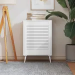 Ușă de dulap design lambriu, alb, 61,5x49,4 cm, lemn masiv pin GartenMobel Dekor