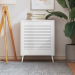 Ușă de dulap design lambriu, alb, 61,5x59,4 cm, lemn masiv pin GartenMobel Dekor