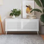 Uși dulap design lambriu 2 buc. alb 39,5x59,4 cm lemn masiv pin GartenMobel Dekor