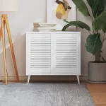 Uși dulap design lambriu 2 buc. alb 61,5x39,4 cm lemn masiv pin GartenMobel Dekor