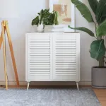 Uși dulap design lambriu 2 buc. alb 69x39,4 cm, lemn masiv pin GartenMobel Dekor