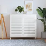 Uși dulap design lambriu 2 buc. alb 99,3x59,4 cm lemn masiv pin GartenMobel Dekor