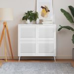 Uși dulap design lambriu 4 buc. alb 39,5x49,4 cm lemn masiv pin GartenMobel Dekor