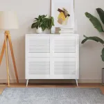 Uși dulap design lambriu 4 buc. alb 39,5x49,4 cm lemn masiv pin GartenMobel Dekor