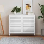 Uși dulap design lambriu 4 buc. alb 39,5x59,4 cm lemn masiv pin GartenMobel Dekor