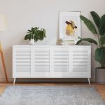 Uși dulap design lambriu 4 buc. alb 61,5x39,4 cm lemn masiv pin GartenMobel Dekor